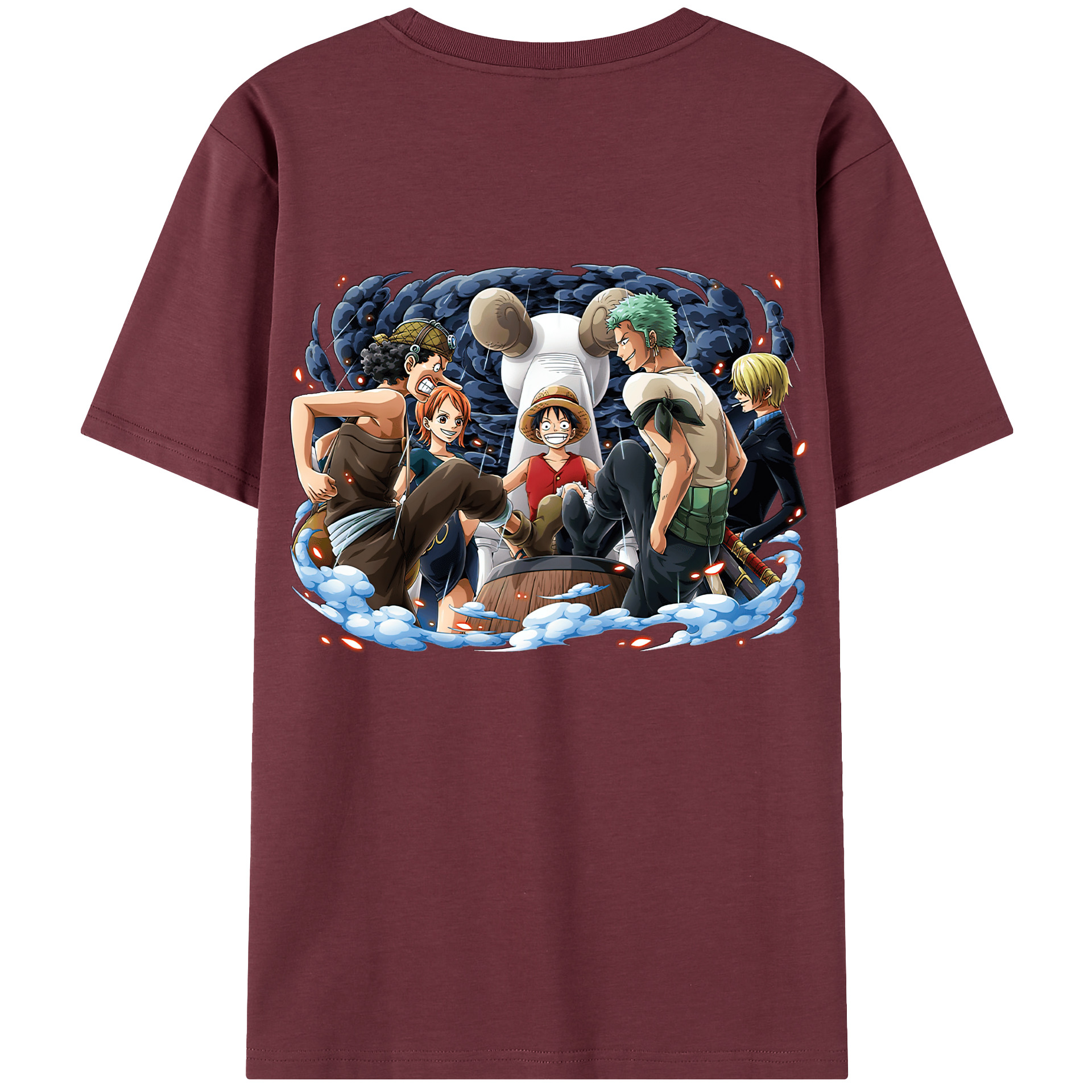 ワンピース モンキー・D・ルフィ ONE PIECE Monkey D. Luffy 綿100％半袖Tシャツ（背面プリント）